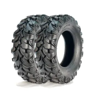 Heavy Duty All Terrain ATV/UTV Tire Set - 22x7-11 Tubeless 6PR, 20mm Track, For 11 Inch Rim, Mud & Sand Off-Road, 2 Pack - AT22X7-11