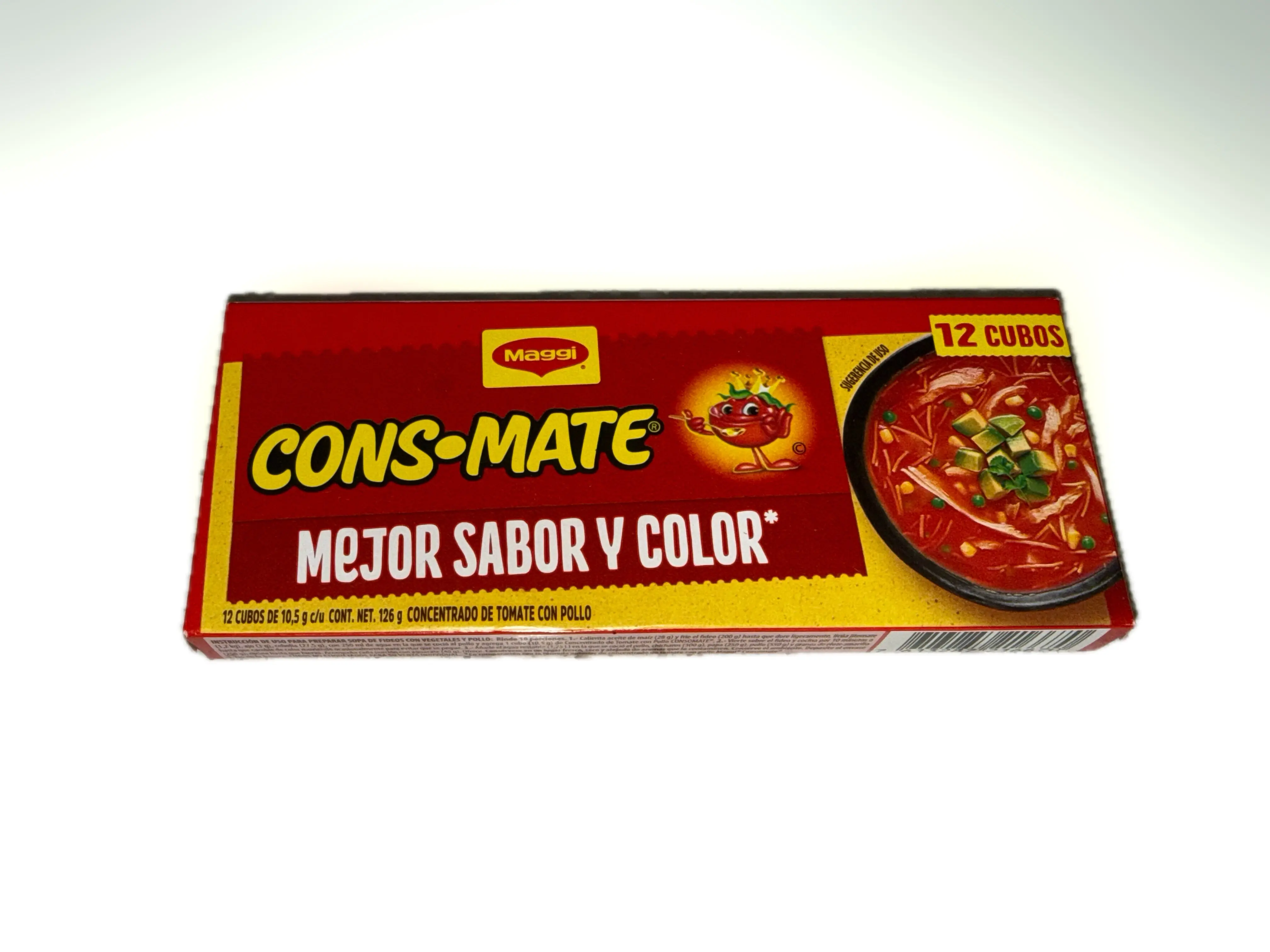 Maggi Cons-Mate Tomato & Chicken Bouillon Cubes, 12 Cubes (126g) – Mexican Soup & Seasoning Concentrate