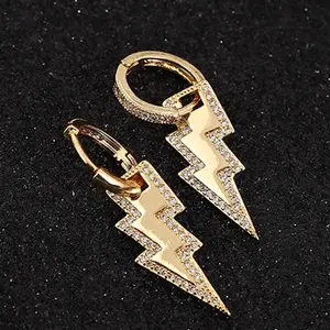 Rhinestone Lightning Dangle Earrings for Women Trendy Statement Bling Stylish Accessory All-Match Fashion Jewelry Perfect for Party Daily Wear & Birthday Gift