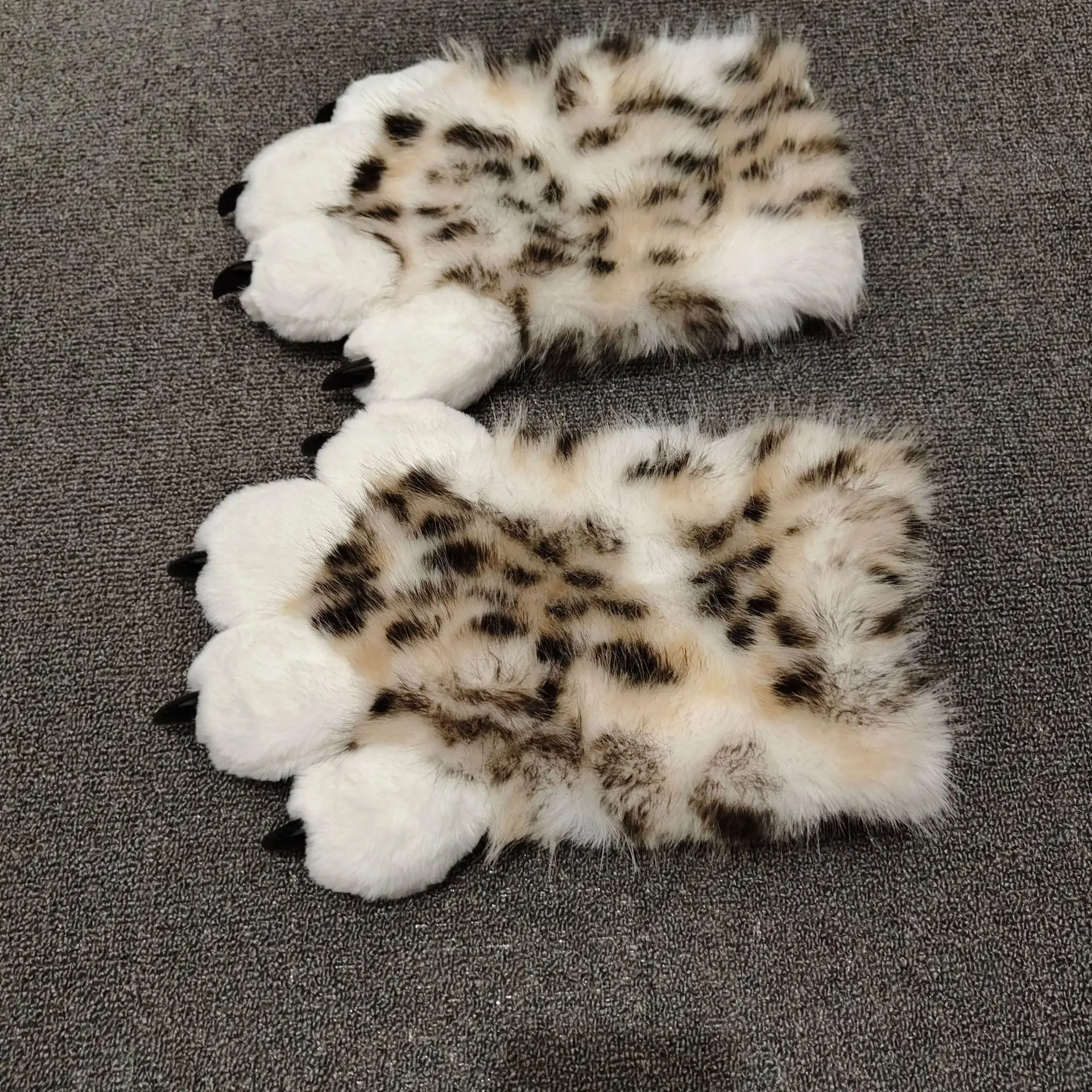 Fursuit Leopard Print Kigurumi Cat Paws Cartoon Plush Furry Cosplay Kig Costume Nail Tiger Claws Full Finger Performance Props
