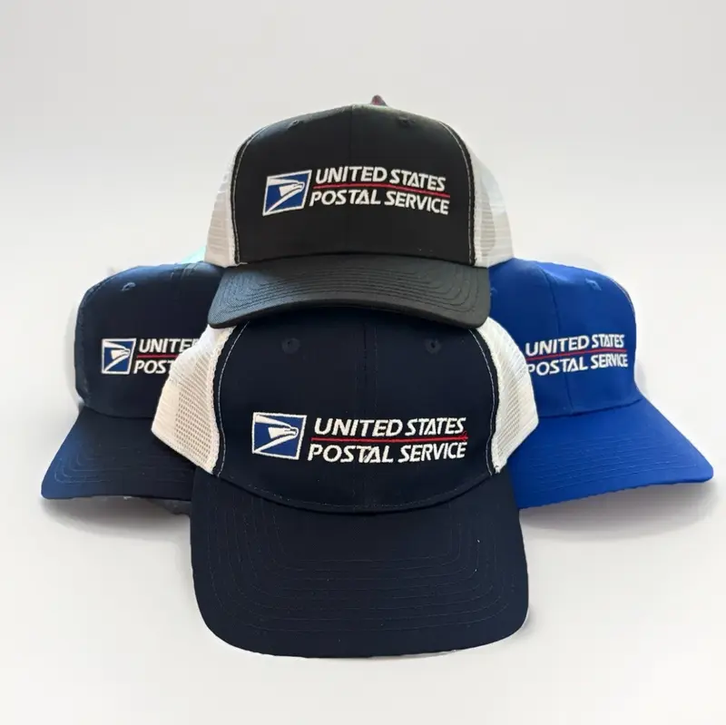 United States Postal Service Post Office Relaxed Cotton Dad Cap Hat Blue USPS Custom Embroidered USPS Flat Bill Snapback Hats Uniform  main image 4