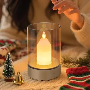 Nitte LED Candle Lamp, Rechargeable Flame Simulation Light with Gesture Sensor Control, Warm Ambient Glow for Bedroom, Living Room, Hotel, Bar & Camping
