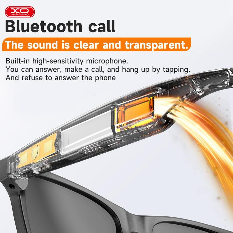 Smart Glasses Listenable Songs,Wireless Headphone Smart Glasses for Mobile Phone,200H Standby Time Long Battery, Athletic/Outdoor UV Protection and Voice Control Audio Charging Earbuds, Summer, Waterproof