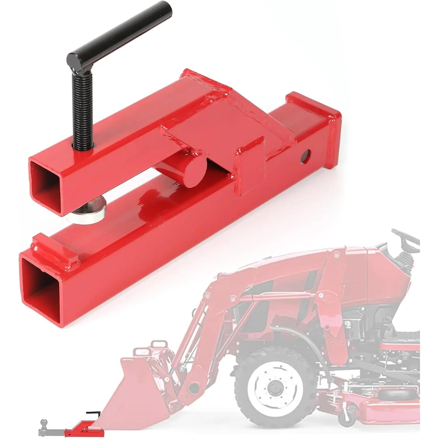 Clamp On Trailer Hitch 2" Ball Mount Receiver Adapter Bucket Trailer Hitch Competible with Deere Bobcat Tractor Bucket Forklift
