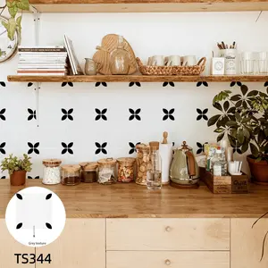 10pcs Geometric Simple Pattern Self-Adhesive Wall Stickers, Waterproof Moisture-Proof Decorative Wallpaper, Suitable for Balcony Kitchen Living Room Bedroom