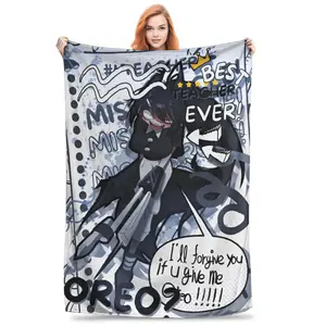 Fundamental Paper Education Miss Circle Blanket Cartoon Game Awesome Throw Blankets Bedspreads Suitable for beds and sofas can also be given as a gift