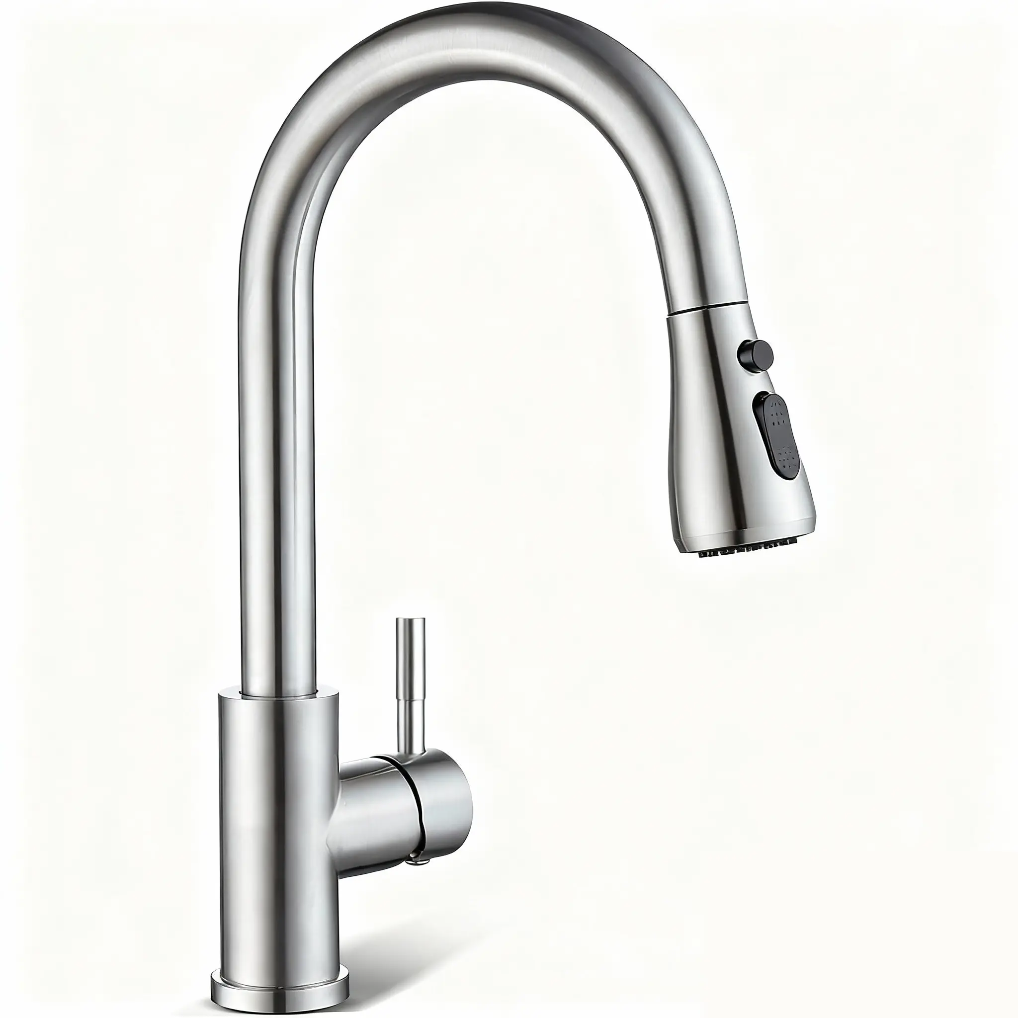 Kitchen Faucet with Pull Down Sprayer, Brushed Nickel High Arc Single Handle Kitchen Sink Faucet for Pot Filler, Stainless Steel Commercial Modern Rv Farmhouse Camper Laundry Bar Sink Faucets 1/2inch Hose