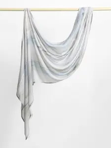 Women's Wide-Edge Gradient Digital Print Long Scarf, Soft Breathable Fabric, Ramadan Fashion Headscarves, Suitable for Various Occasions, Hijabs