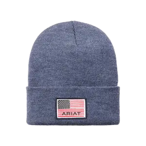 Ariat Rebar American Flag Denim Blue Heather Work Beanie 10053449
