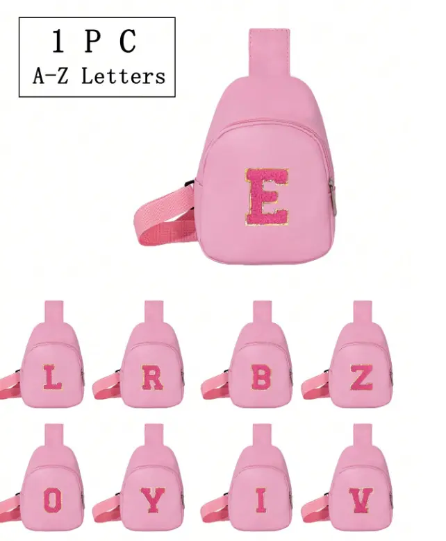 1pc Girls’ Cute Shoulder Bag with Initials Strap – Ideal for Everyday Use, Outdoor, Travel, Hiking, Portable, Great Gift Option