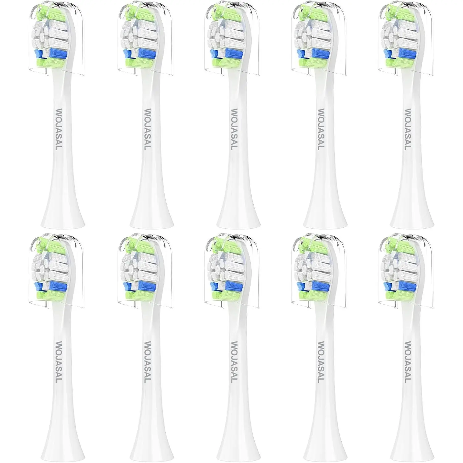 Whitening Brightening Replacement Toothbrush Heads, Compatible with Philips Sonicare Electric Toothbrushes, Snap-On System Fit, 10-Pack, White