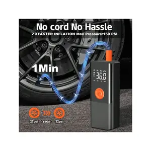 LLshop Tire Inflator Portable Air Compressor With Digital Pressure Gauge, 12V Smart Air Pump For Car Tires, Motorcycle, SUV, Electric Bike, Bicycle, Sports Balls  Battery & LED Light, Gift For Men Dad Husband, Holiday Essentials, Travel Essentials