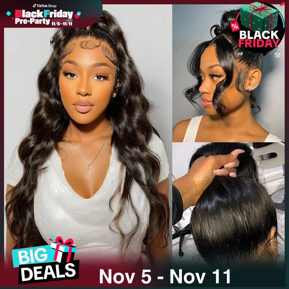 Tahikie 250% Density 360 Full Lace Invisi Strap Body Wave Wigs Human Hair Water Wave Transparent Lace Hidden Strap Frontal Black Wigs For Women #Summervibe #blackfriday #friendsgiving #christmasgift#TikTokShopBackToSchool#SohoChic