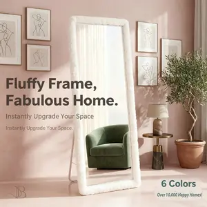 1 plush cover for a full-length mirror (mirror not included), suitable for full-length dressing mirrors measuring approximately 55 x 20 inches. This soft, fluffy cover adds a cute, cozy touch to living rooms, bedrooms, and dressing rooms.