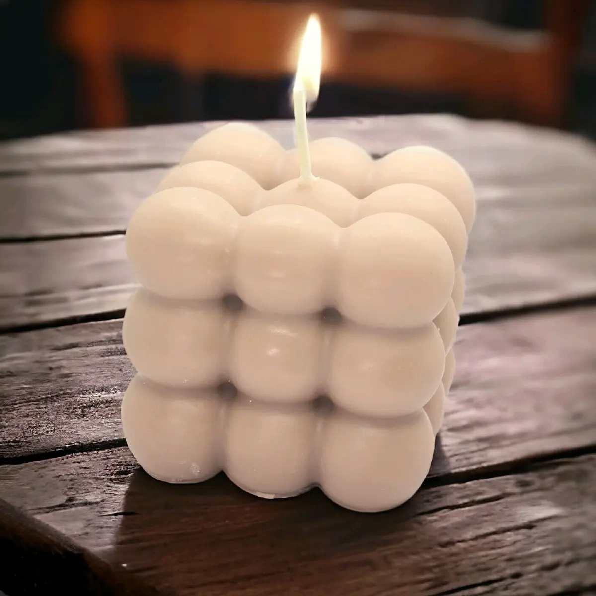 Vanilla Scented Pillar Bubble Candle - Timeless Elegance & Enchanting Fragrance - Decor, Ornaments