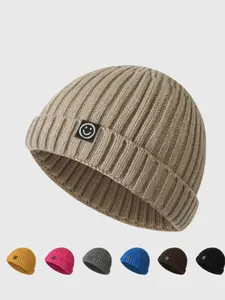 Unisex Street Style Striped Beanie Hat, Fall & Winter Elastic Warm Knit Cap, Casual Loose-Fitting Design, Perfect for Couples, Knitted Winter Hat