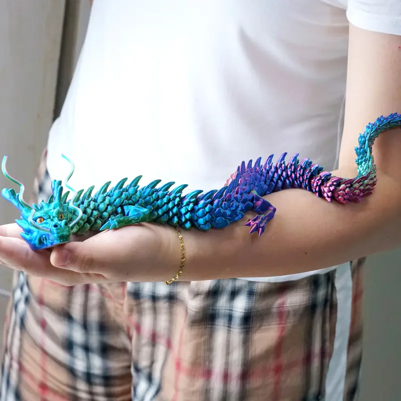 3D printed dragon model toys, flexible joint animal doll statues, home and office desk decorations, holiday surprise gifts