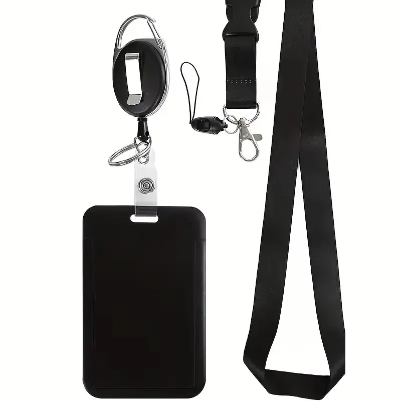 Adjustable Anti-Break Hanging Strap ID Holder, Durable Badge Roller, Nursing Badge Reel, Removable Keychain, Rotating Clip - Suitable for Nurses, Law Enforcement Officers, Teachers and Male/Female Employees