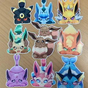 Eeveelutions Vinyl Sticker, Sylveon, Vaporeon, Jolteon, Flareon, Espeon, Umbreon Laptop, Tumble or Mug, Car