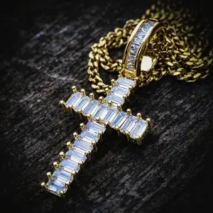Baguette Cross Necklace