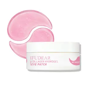 [IFUDEAR Official] Pink Collagen Peptide Brightening Hydrogel Eye Patches 60Ct | Depuff Under-Eye Bags & Dark Circles in 10 Mins | Firming Fine Lines, Wrinkles | Anti Aging Under Eye Treatment with Peptide, Collagen, Niacinamide, Caffeine |Korean Skincare