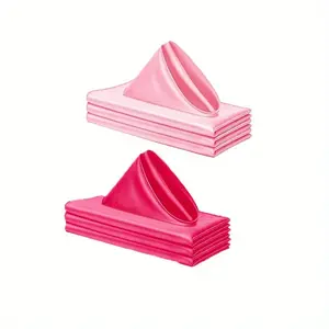 6/10/18 Wedding satin napkin Pink satin napkin Square soft satin napkin, reusable for wedding restaurant Valentine's Day decor, 17 x 17 inch rose red, light pink