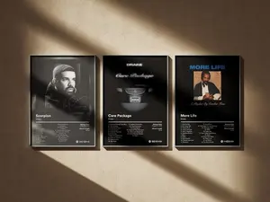 Drake Poster 3 Pack - Minimal Art Prints - Album Cover Wall Decor Set Unframed