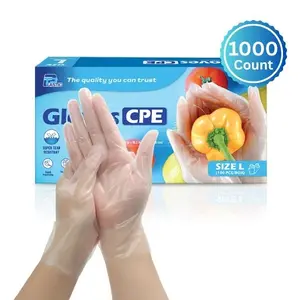 TP Plastic CPE Gloves – BPA Free, Latex Free, 1000 Count, Clear – Disposable Food Handling & Cleaning Gloves for Salon, Kitchen, and Professional Use