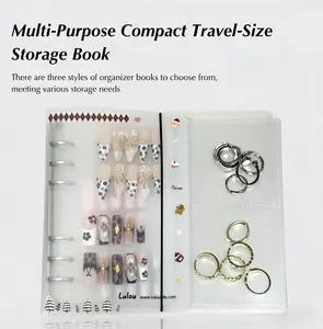 Lulou Multi-Use Storage Book for Press-On Nails, Jewelry, Photos & Cards, Portable A6 Organizer Binder with Pages, Travel-Friendly Design Fits in Handbag , 3 Styles Optional with Gift Accessories Included