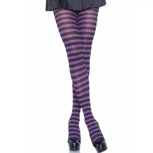 Black and Purple Striped Pantyhose