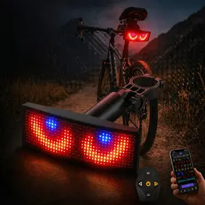 Devil Eyes Light for Bike and Scooter, LED Smart Bike Tail Light, Bike Turn Signals with Editable Text and Animation, Bike Lights for Night Riding, Electric Scooter Accessories