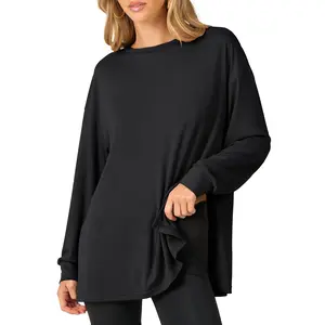 ANRABESS Women's Long Sleeve T shirts Oversized Casual Workout Tunic tops Athletic Gym Shirts Basic Tees 2025 Fall Outfits