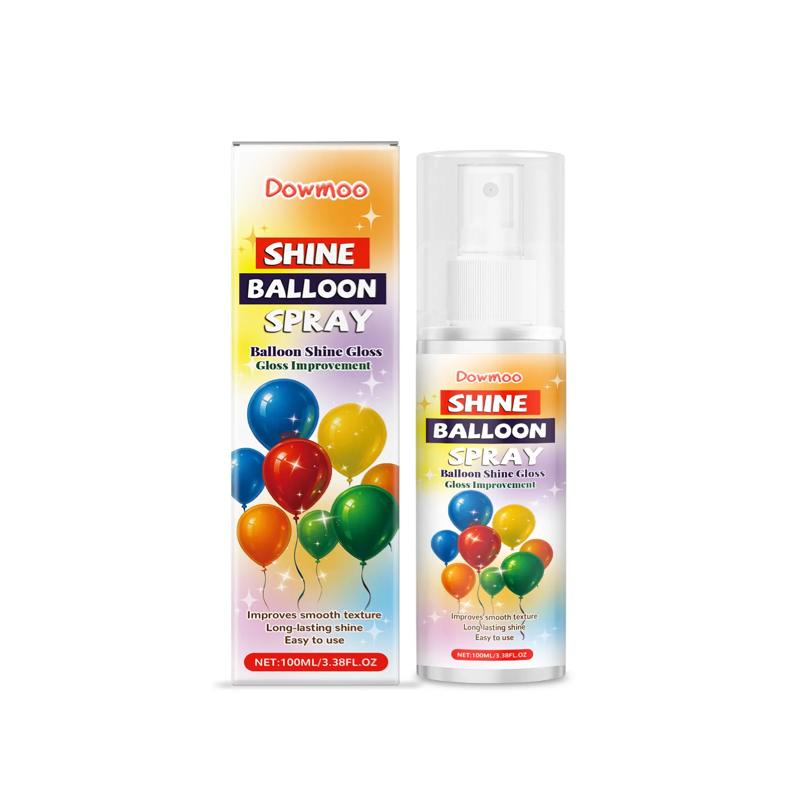 Dowmoo Party Glitter Spray - Long-Lasting Shiny Coverage, Non-Sticky, Uniform Application Festive Home Supply for Balloon Decorations, Weddings, Wedding