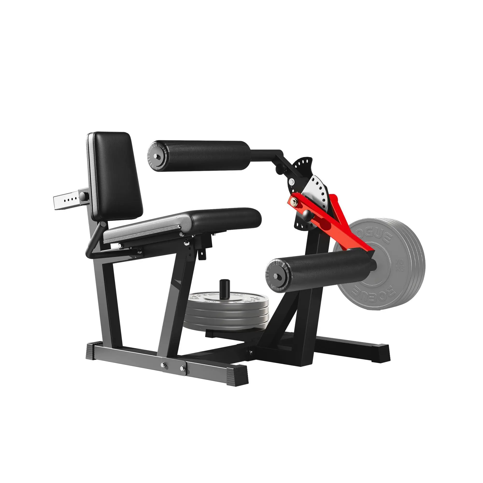 GARVEE Leg Extension and Curl Machine - 700 LBS Capacity Leg Extension Curl Machine for Home Gym, Hamstring Curl, Hip Thrust & Calf Raise, Heavy-Duty Lower Body Workout Equipment,Red&Black