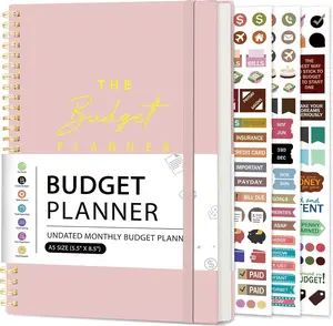 Budget Planner Ledger Account Book Monthly Expense Tracker & Bill Organizer 5.5" x 8.5", Control Your Money to Manage Your Finances - Pink
