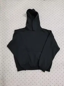 Black Color Hoodie High-Quality Graphic Long Sleeve Sweatshirt for Men's Casual Outdoor Wear, Oversized Fit, Comfortable & Durable - Menswear Stylish Tops