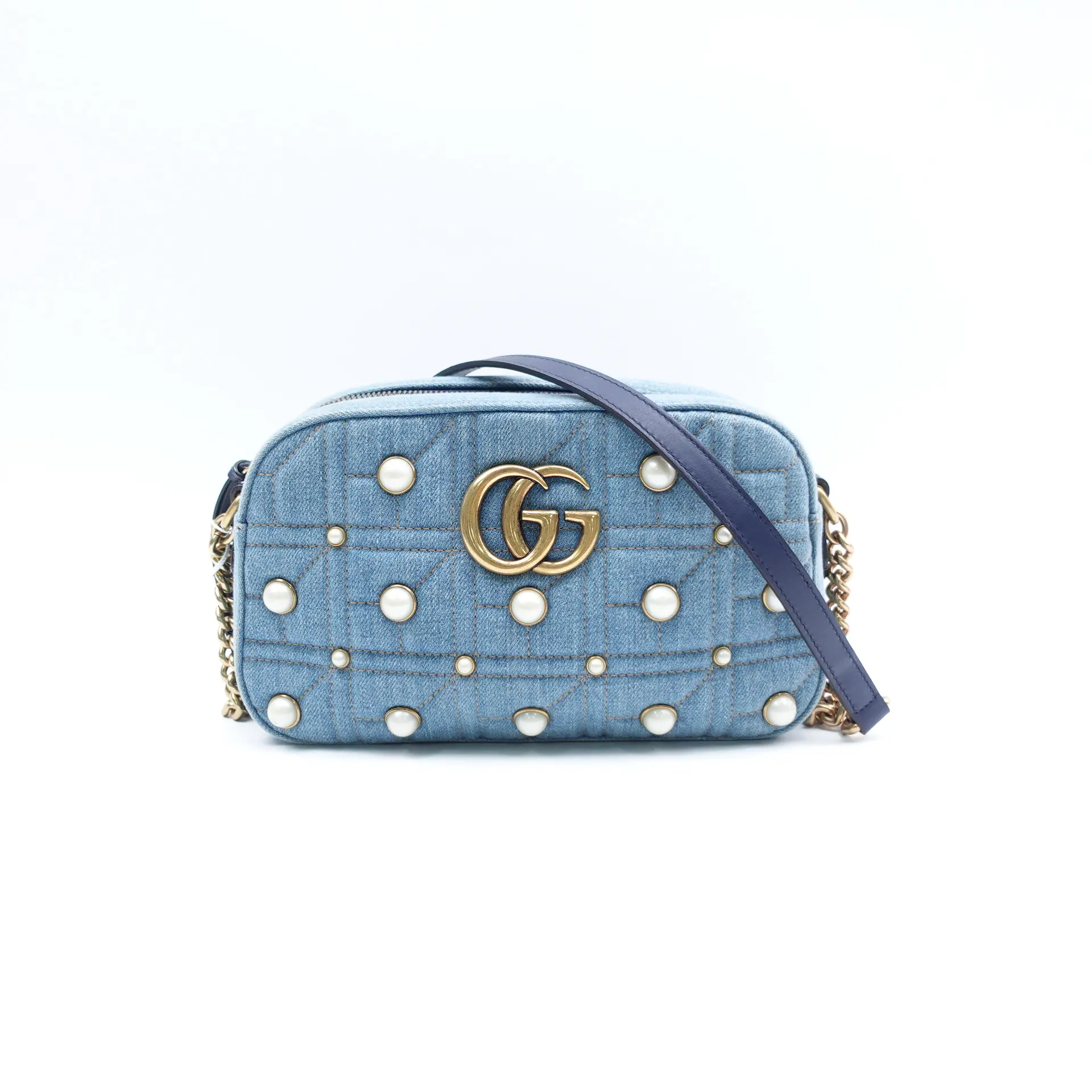 Pre-owned GUCCI Denim Shoulder Bags GG Marmont Shoulder Bag T10426290