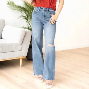 River Baggy Wide Leg Denim - Vervet