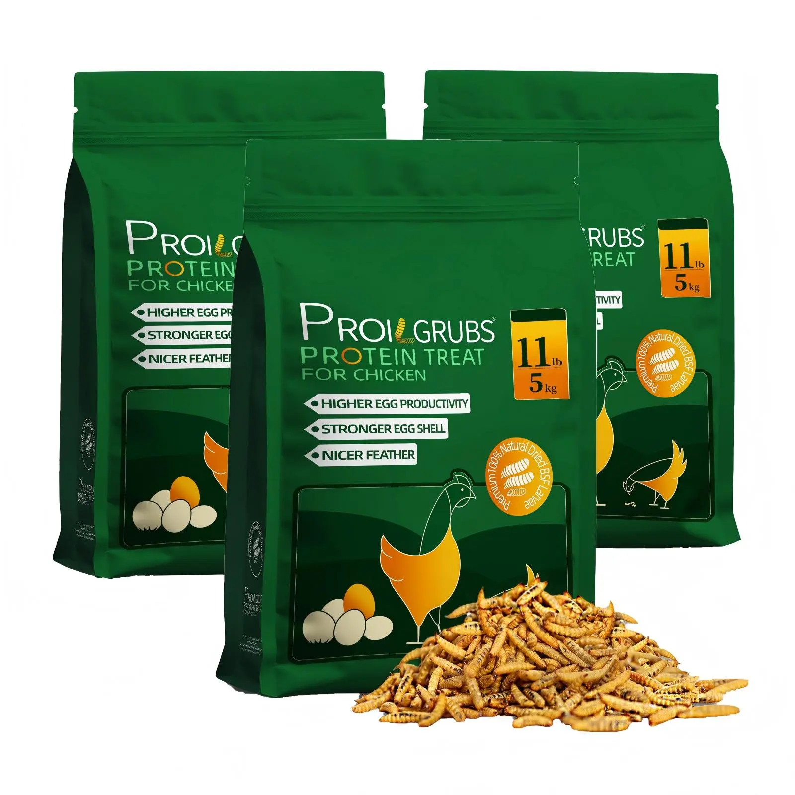 PROILGRUBS 33lbs  Dried Black Soldier Fly Larvae Protein Treat for Chickens - High Protein and Calcium for Strong Eggs and Healthy Feathers Natural feeding #DealsForYouDays
