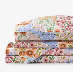 Garden Jubilee Classic Cool Cotton Percale Bed Sheet Set - Multi, Twin