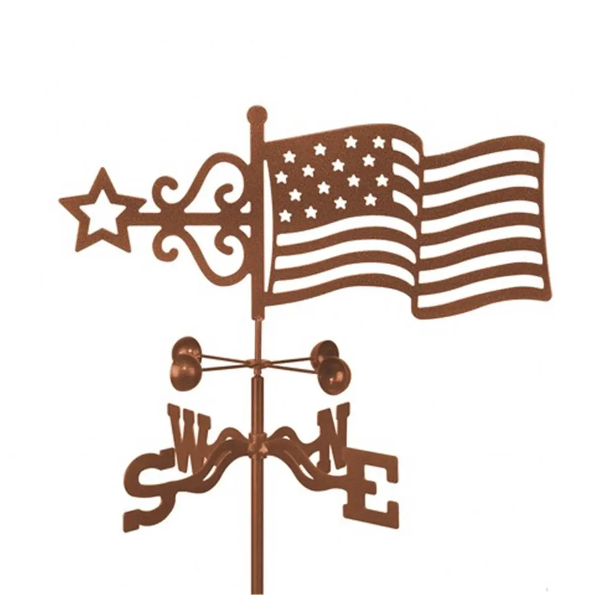 212 MAIN Post-Mount Outdoor Steel Flag Vane (EZ1802-PT EZ Vane) - Laser-Cut Flag-Theme Design, Quick Installation, Rust-Proofed Finish
