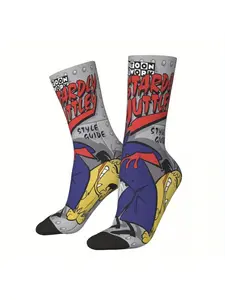 Funny Anime Socks Printed Men's Stockings Polyester