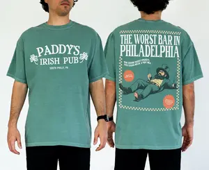 Paddy's Irish Pub T-Shirt: Hilarious Always Sunny TV Show Graphic Tee – Vintage Faded Comfort Colors Heavyweight Relaxed Fit, Unisex Soft Cotton Oversized Streetwear Essential for Everyday Chill Outfits