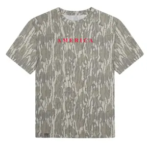 America Bottomland Camo Shirt, Mossy Oak Camouflage Graphic Tee, USA Patriotic Streetwear T-Shirt, Hunting Fishing Outdoor Apparel, Independence Day Gift