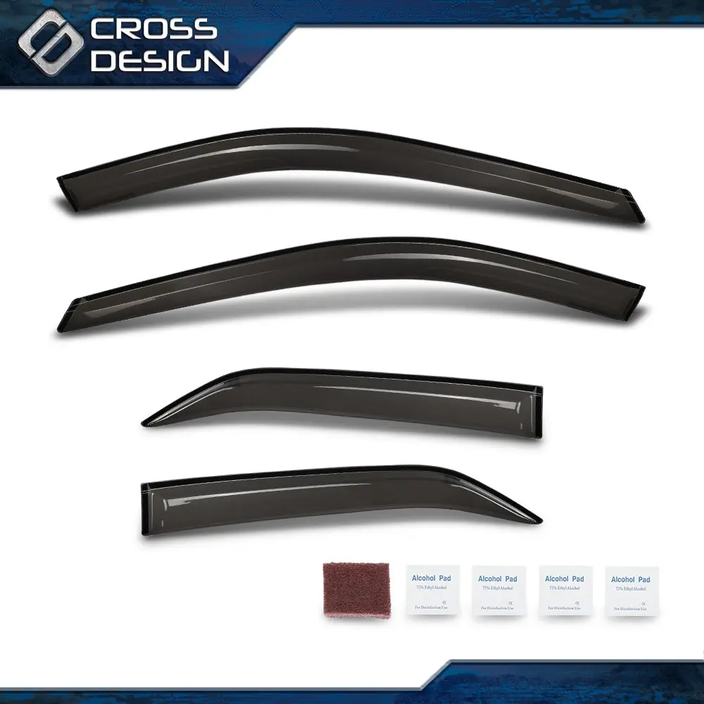 CROSSDESIGN Car Side Window Deflectors & Visors, 4pcs Out-Channel Rain Guards with Sun Protection for 12-17 Toyota Camry, Multi-Function Sun Side Window Deflectors & Visors