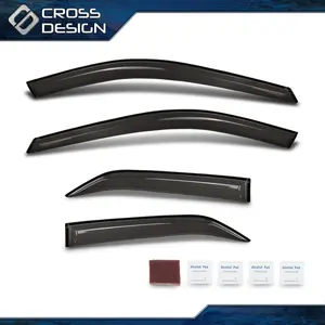 CROSSDESIGN Car Side Window Deflectors & Visors, 4pcs Out-Channel Rain Guards with Sun Protection for 12-17 Toyota Camry, Multi-Function Sun Side Window Deflectors & Visors