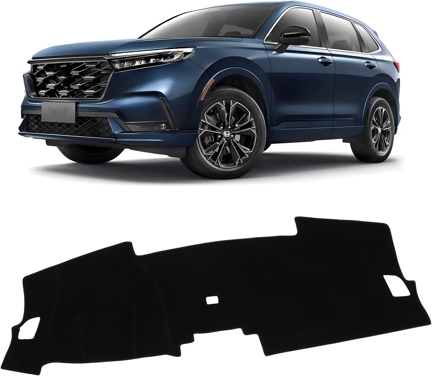 KUST Car Dash Cover for Honda CRV CR-V 2023 2024 2025 (EX, EX-L, Sport, Sport Touring) (Without HUD/with HUD) Non-Slip Polyester Center Console Dash Cover Interior for CRV Accessories Sunshade No Glare Black, Dashboard, Dashboard Cover