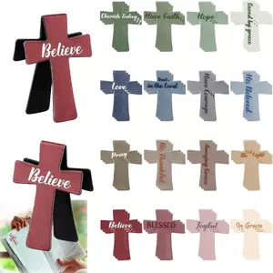 12/16PCS, Magnetic Cross Bookmarks | Christmas Easter Gifts for Religious Bible Study, Readers, Teachers - Cute Magnet Cross Bookmark with Inspiration Sayings for Men Women Reading, Inspirational, Made of PP Material