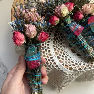 Rainbow fluorite, Blues + Pink, Sage & Lavender Smudge Stick