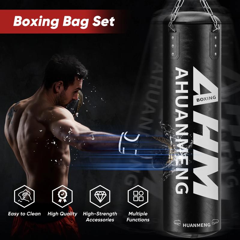 Doulami Punching Bag for Adults 4FT PU Heavy Boxing Bag Set Hanging Boxing Bag Kit W/ 12Oz Gloves DOULAMI